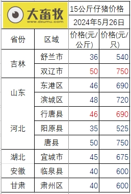2024.05.26今日猪价——连续12天上涨，有少许省份止涨回落
