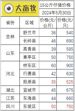 2024.05.30今日猪价——继续全面飘红，18省突破9元，均价基本与去年高点持平