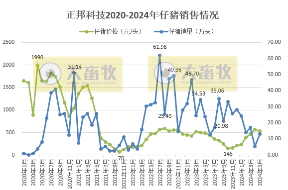 天康、正邦、京基和傲农2024年5月生猪销售情况