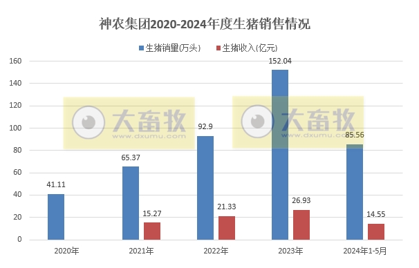 神农、金新农、东瑞和正虹2024年5月生猪销售情况