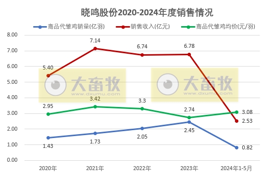 益生、民和和晓鸣2024年5月鸡苗销售情况