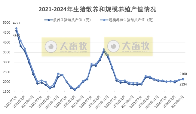 2024年5月生猪养殖成本和收益情况
