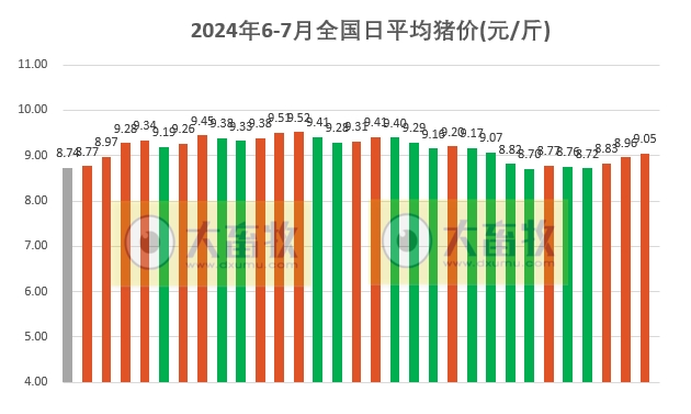 2024.07.01今日猪价——7月开门红,有23省突破9元