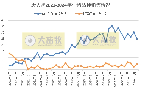 唐人神和正邦2024年6月及上半年生猪销售情况