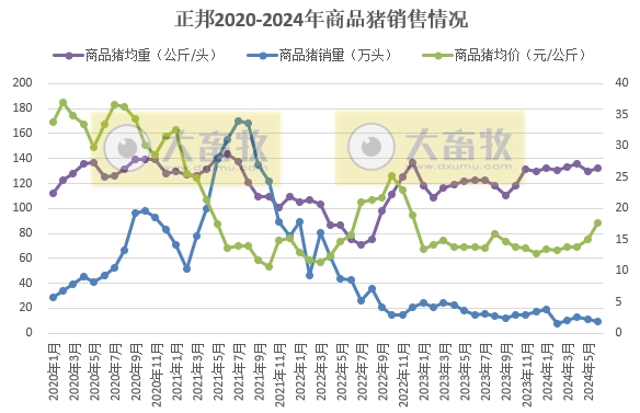唐人神和正邦2024年6月及上半年生猪销售情况
