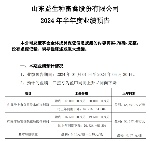 益生、民和和晓鸣2024年6月及上半年鸡苗销售情况