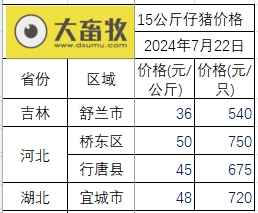 2024.07.22今日猪价——南涨北跌，广东涨至10.4元