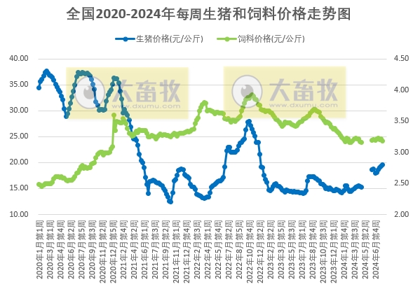 发改委:预计生猪周均价或环比上涨,生猪养殖预期利润将小幅增加——2024年7月第5周全国猪粮比情况