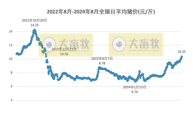 2024.08.07今日猪价——连续3天刷新今年以来最高价，广东上涨至11.5元