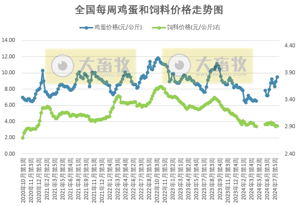 蛋价阶段性创新高,发改委:市场需求将逐渐好转,预计蛋价将继续上涨——8月第2周全国蛋价分析