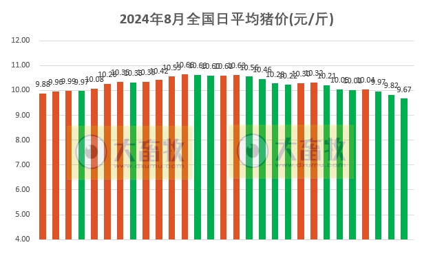 2024.08.29今日猪价——继续全面下跌，有22省全面跌破10元大关
