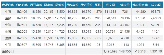 2024.09.01今日猪价——一路飘红，有19省突破10元