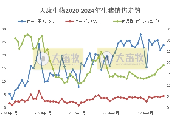 唐人神、中粮、正邦和天康2024年8月生猪销售情况