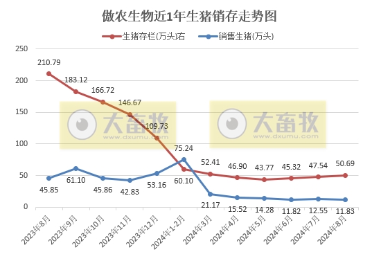 京基、神农和傲农2024年8月生猪销售情况