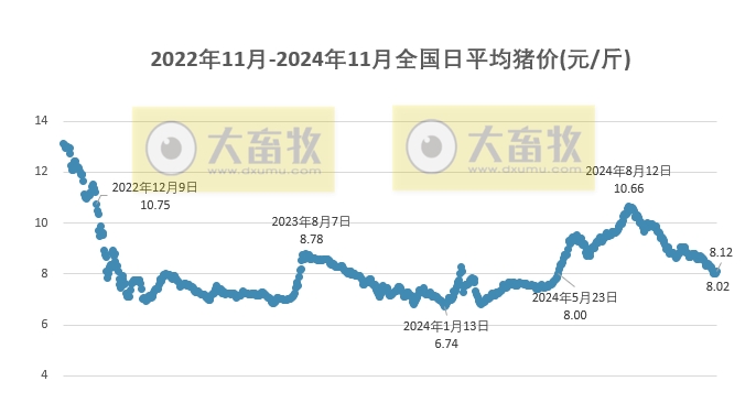 今日猪价 | 2024.11.21 猪价行情——止跌反弹，一路飘红