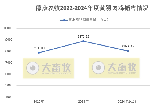 温氏、立华、德康和湘佳2024年11月及前11月肉鸡销售情况