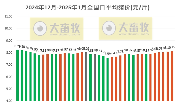 今日猪价 | 2025.01.06 猪价行情——连续6天上涨，23省突破8元大关