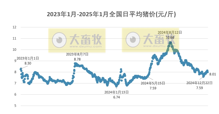 今日猪价 | 2025.01.08 猪价行情——一片绿油油