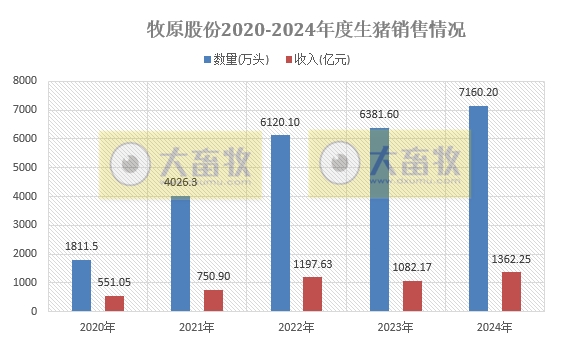 牧原股份2024年12月及年度生猪销售情况——单月销量突破800万头,年度销量突破7000万头,能繁母猪存栏超350万头等多项业绩出现突破