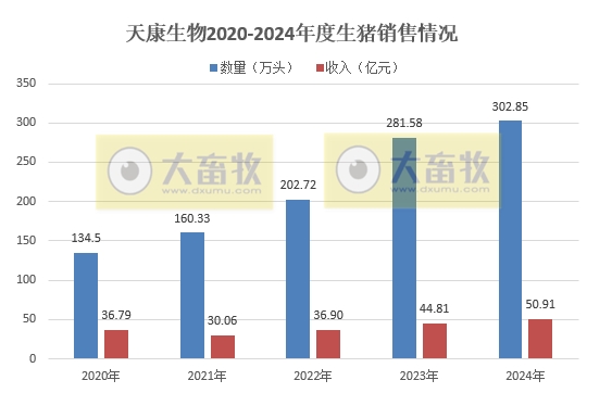天康生物2024年12月及年度生猪销售情况——年度生猪销量和收入均创历史新高