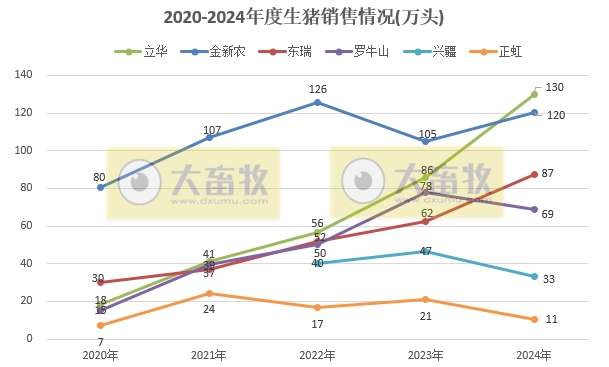 20家上市猪企2024年12月及年度生猪销售业绩和生产指标PK
