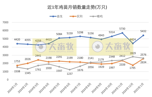 9家上市家禽企业2025年1月肉鸡和鸡苗销售情况PK