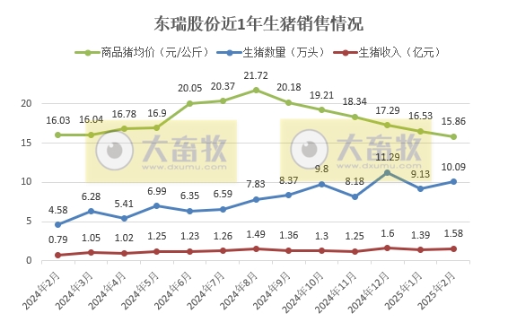 傲农、金新农、东瑞和罗牛山2025年1-2月生猪销售情况