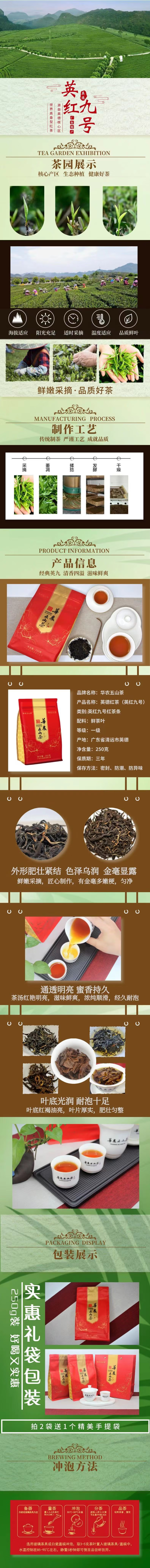 华农五山茶【英红九号】经典礼袋250g装正宗广东英德特产高香型红茶