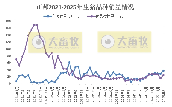 正邦科技2025年3月及1季度生猪销售情况——单月销量创下近2年多最高