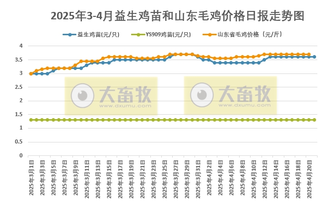 2025年4月21日益生鸡苗行情资讯