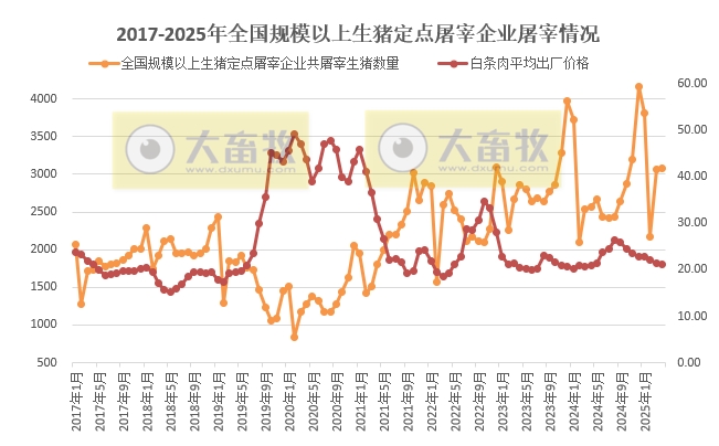 2025年4月及前4月全国规模以上生猪定点屠宰企业的屠宰量情况——前4月同比增加1200万头