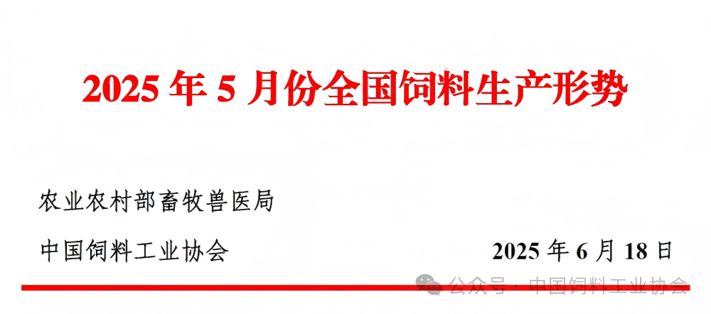 2025年5月全国饲料生产形势——饲料产量同环比均增长