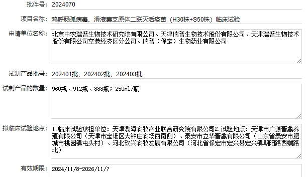 最新鸡支原体疫苗品种和厂家汇总(2024年版)