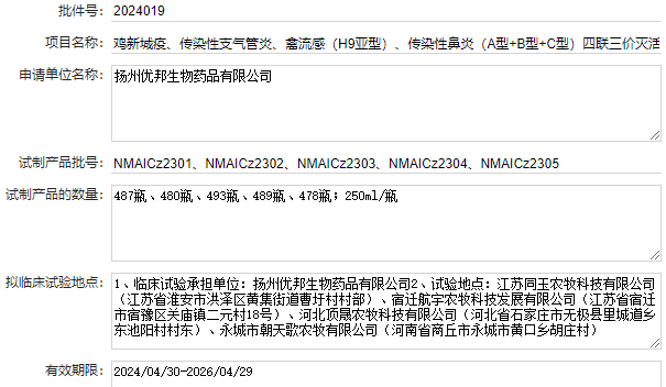 最新鸡传染性鼻炎疫苗品种和厂家汇总(2024年版)