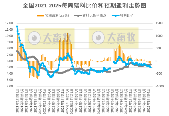 发改委发布2025年9月第4周猪粮比及猪价分析预测