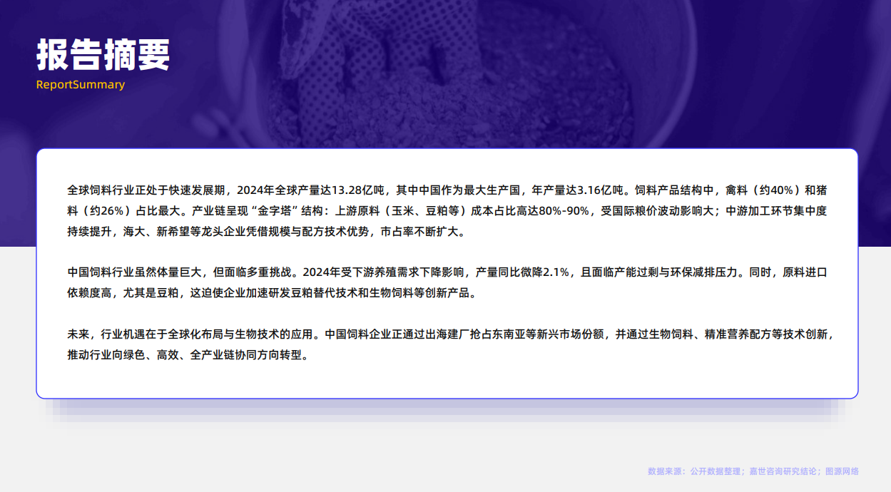 2024年全球动物饲料行业分析报告