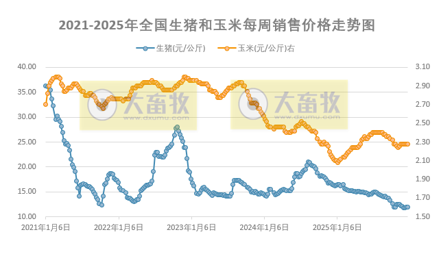 发改委发布2025年12月第4周猪粮比及猪价情况，生猪养殖头均亏损260元
