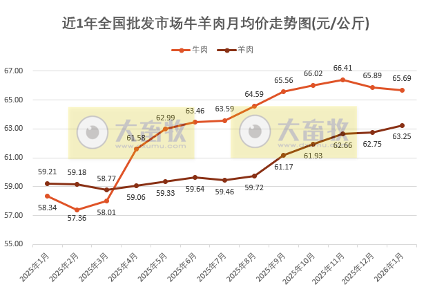 2026年1月全国批发市场的鸡猪牛羊肉价格情况