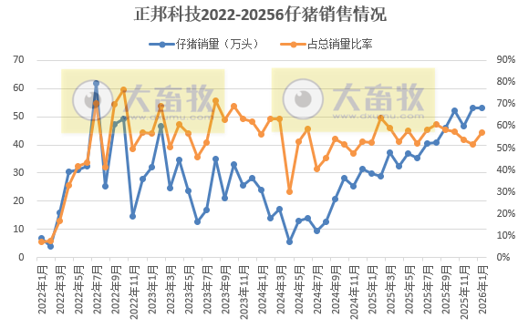 9家上市猪企2026年1月仔猪销售情况
