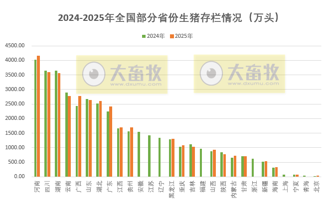 2025年全国各省生猪生产数据出炉啦!