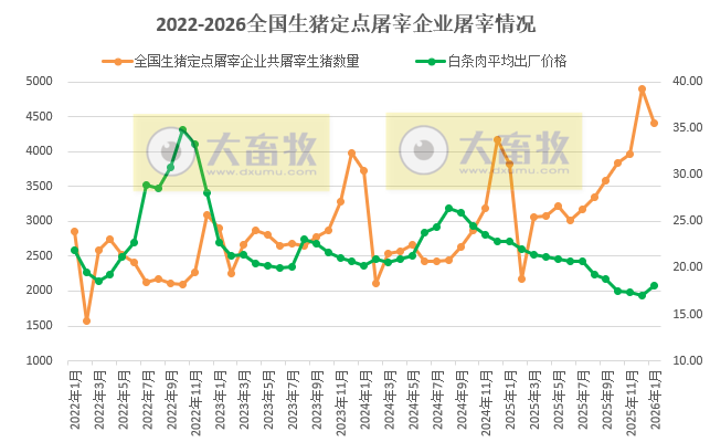 2026年1月全国生猪定点屠宰企业的屠宰量情况