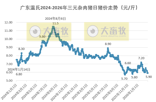 广东温氏2026年2月猪价走势分析